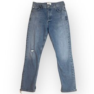 AGOLDE Denim Jeans size‎ 27 Woman’s Slim Ankle Slit Detail Distressed Button Fly